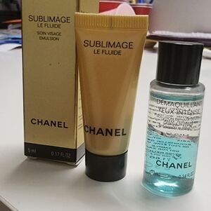 2 Pc CHANEL Sublimage Le Fluide and Demaquillant Makeup Remover Duo Mini Set